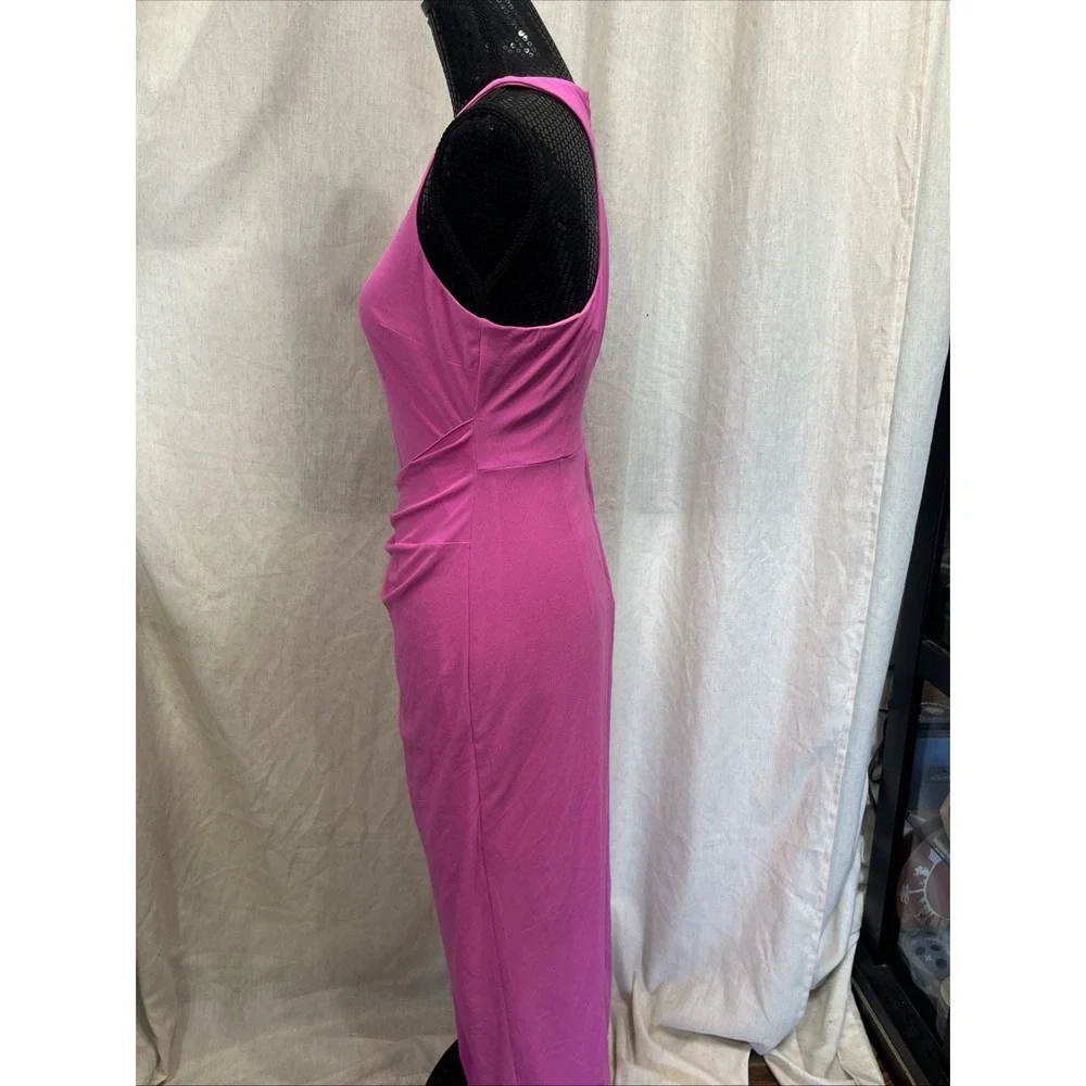 ONE33 DARCY MAXI DRESS IN FUCHSIA PINK WRAP OPEN SLIT UNDERSKIRT SIZE 4